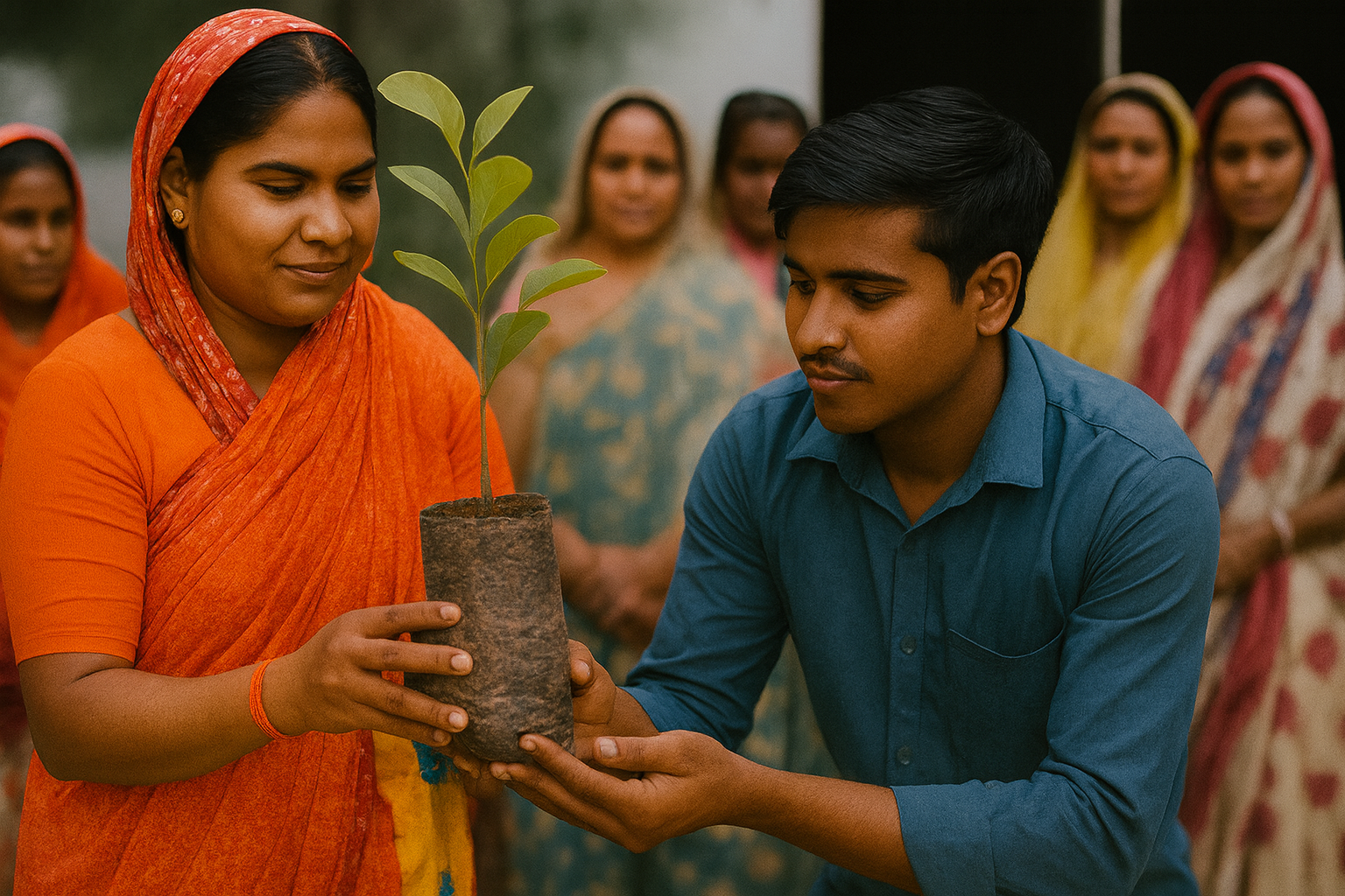 वृक्षारोपण और स्वच्छता अभियान में युवाओं की भागीदारी